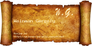 Weinman Gergely névjegykártya